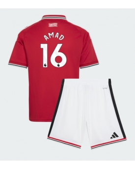 Billige Fotballdrakt Manchester United Amad Diallo #16 Replika Hjemmedraktsett Barn 2026-27 Kortermet (med bukser)